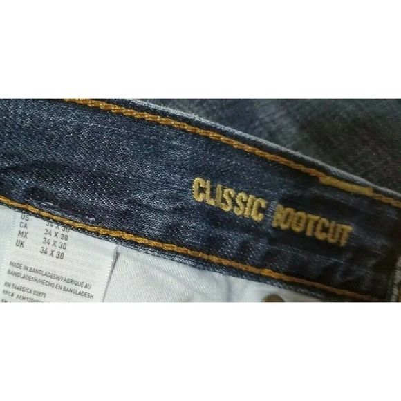 AEO Mens Classic Bootcut Blue Jeans Size 34 - Picture 3 of 3